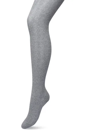 Bonnie Doon Bio Kabel Maillot Dames Grijs maat L/XL - Ingebreid Kabel patroon - Biologisch Katoen - Uitstekend draagcomfort - Classic Cable Tights - OEKO-TEX - Gladde Naden - Klassiek - - BP211903.112