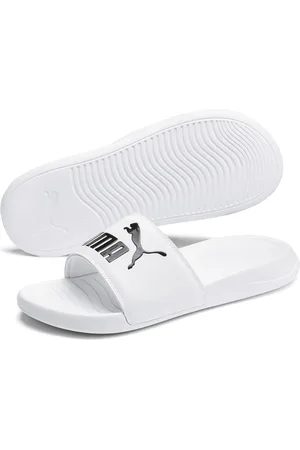 PUMA Popcat 20 Unisex Slippers - White- Black