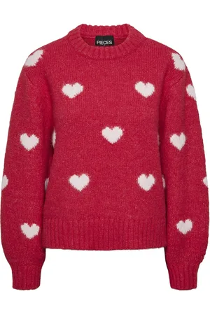 Pieces® Rina Heart Knit Sweater Dames