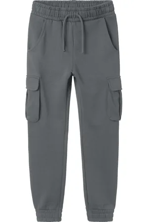 NAME IT Kids jongens joggingbroek OLLIE CARGO Lava Smoke Relaxed Fit