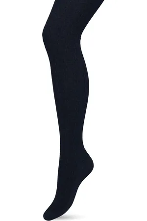 Bonnie Doon Bio Kabel Maillot Dames Donker Blauw maat S/M - Ingebreid Kabel patroon - Biologisch Katoen - Uitstekend draagcomfort - Classic Cable Tights - OEKO-TEX - Gladde Naden - Klassiek - Donkerblauw - - BP211903.111