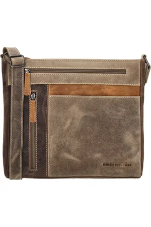 Hide & Stitches Himalaya Schoudertas - Verstelbare Schouderband - Veel Ritsvakken - Praktisch - Telefoonvak - Stoer Leer - - 100% Leer