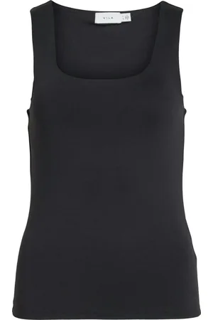VILA Top Vikenza O-neck S/l Tank Top - Noos 14089092 Black Dames