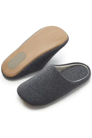 Merkloos 1 Paar - Stille Pantoffels - Antislip Pantoffels - Ademende Pantoffels van Zacht Katoen en Linnen - Huispantoffels Binnen - Geschikt voor Thuis- en Hotelgebruik - (M,voetlengte 24-25cm）