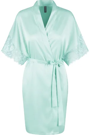 LingaDore Satin Kimono Jade Bliss - maat 3XL - /Blauw