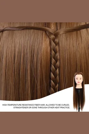 Merkloos 23 inch donkerbruin mensenhaar etalagepop - kappershoofd voor cosmetica en training .