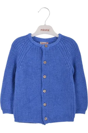 Merkloos Minora Baby Gebreid Vest Links- Baby kleding jongens en meisjes- Jongen Winterjas-Hoogwaardige Baby vest-Indigo 9-12 Maanden- Kraamcadeau - Babyshower, Newborn