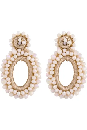 Fashion Favorite Bella Beads Oorbellen - Crème | 6,5 x 4 cm | Kralen/Bijoux |