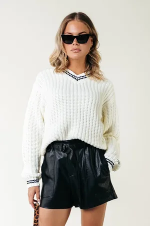 Colourful rebel Jacky V-Neck Knitted Sweater - XL