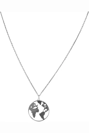 Silventi 9NBSAM-190121 Zilveren Ketting - Dames - Bedel - Wereld - 20 mm Doorsnee - Ankerschakel - 38 + 5 cm - 7 ,, Dik - Rhodium