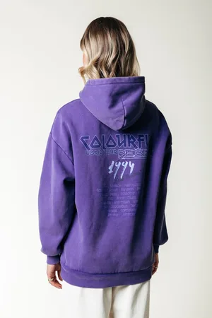 Colourful rebel Concert Acid Wash Clean Hoodie - XXL