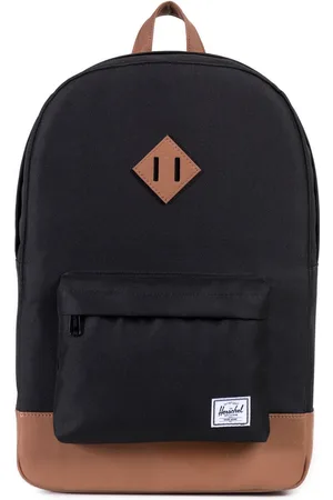 Herschel Heritage - Black/Tan Synthetic +H37Leather / Rugzak - schooltas - laptoptas / 15" Laptopvak - 21.5L opbergruimte / Beperkte Levenslange Garantie / Zwart