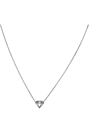 Silventi 9NBSAM-190091 Zilveren Ketting - Dames - Bedel - Diamant - 8 x 8 mm - Ankerschakel - 38 + 5 cm - 7 ,, Dik - Rhodium