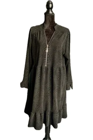 Merkloos Glitterjurk rits mt 50-52 202404028