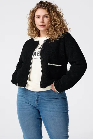 MS Mode Jacket Teddy jacket met contrast details