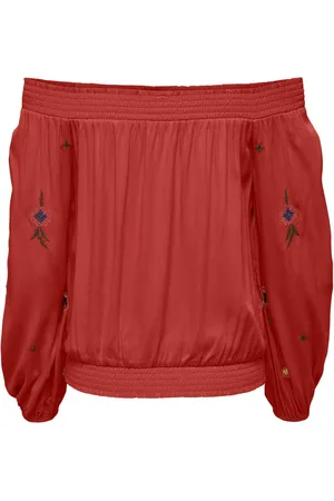 JDY Jacqueline de Yong T-shirt maui L/s Offshoulder Top Wvn 15254390 Bossa Nova Dames