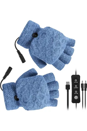 Merkloos USB verwarmde handschoenen - mannen vrouwen - winter elektrische verwarming handschoenen - wanten - 3 temperatuurinstellingen - comfortabele pasvorm .