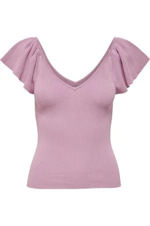 JDY Jacqueline de Yong Top sabrina Life S/s Pleat Sleeve To 15261569 Mauve Mist Dames