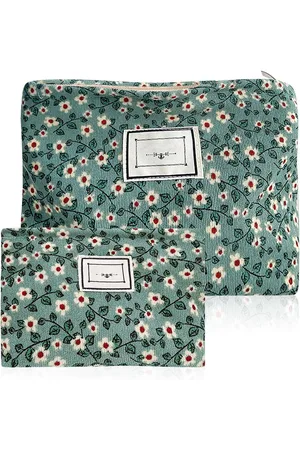 Merkloos 2 Pieces Cosmetic Bag Practical Toiletry Bag Travel Cosmetic Bag Flower Bag Storage Bag Small Handbag Women