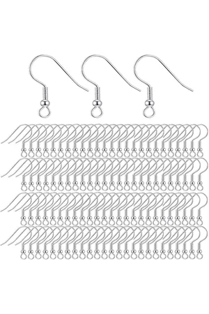 Merkloos 100 Pcs Earring Hooks Earrings Making Set DIY Jewelry Accessories - Metal Accessories
