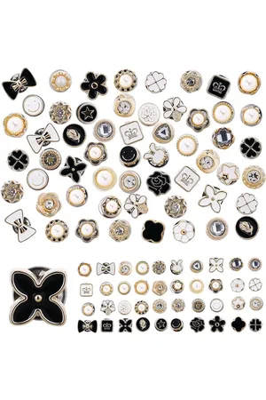 Merkloos 80 stuks niet-naaibare broche knopen van legering - Jeans button pins - Verwijderbare instant knopen - Leuke emaille reversspeldjes voor shirt, jean, jas, jurk, kleding, trui - DIY decoratie
