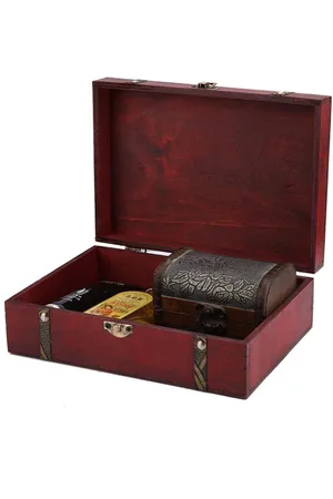 Merkloos Retro Houten Doos Antieke - Houten Juwelendoos voor Sieraden .