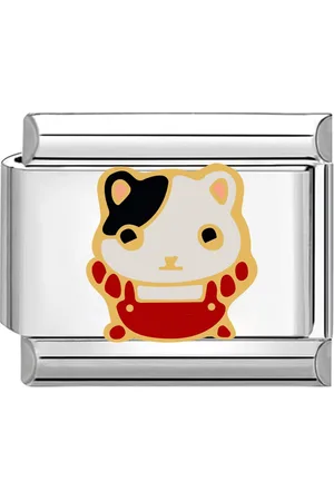 quiges Schakel - Bedel - 9mm - charms - Cartoon kat - Geschikt voor - Nomination- armband - Schakelarmband - italy bedels armband