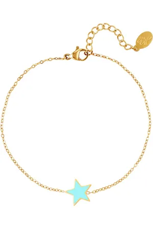 Yehwang Stainless steel bracelet star - - Armband - One size - Goud/Blauw