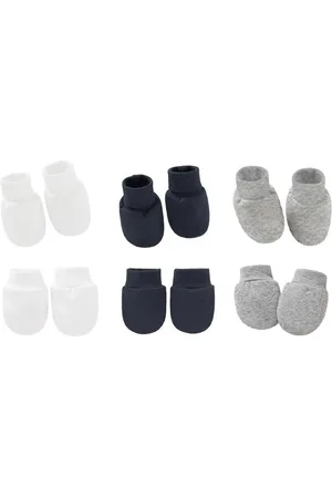 MINIIYOU 3-pack - Baby Newborn Krabwantjes en Slofjes - Zwart Wit Grijs