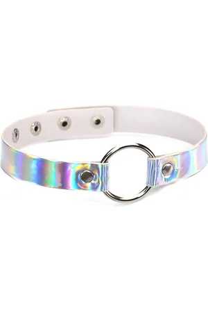 KIMU Choker Holografisch Ring - Iridescent Collar Ketting Sexy Festival