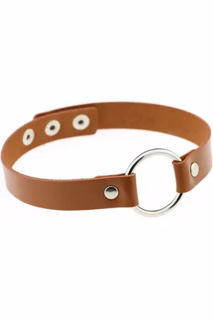 KIMU Choker Ring - Pu Leer Collar Ketting Halsband Sexy Gag Festival