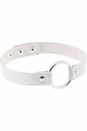KIMU Choker Ring - Pu Leer Collar Ketting Halsband Sexy Festival