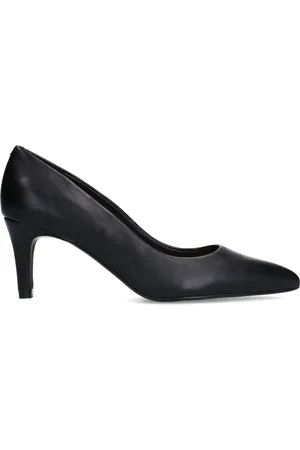 Manfield Dames - Zwarte leren pumps