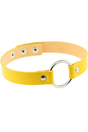 KIMU Choker Ring - Pu Leer Collar Ketting Halsband Sexy Festival