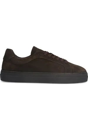Manfield Heren - Donker bruine suède sneakers