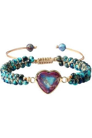 Marama Verstelbare armband Heart Blue Purple - natuursteen - vegan - damesarmband