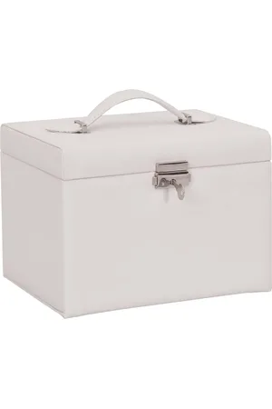 vidaXL Sieradendoosje - 4laags - spiegel - afsluitbaar - 22,5x17,5x16,5 - cm