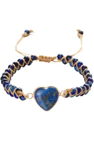 Marama Verstelbare armband Heart Blue - natuursteen - vegan - damesarmband