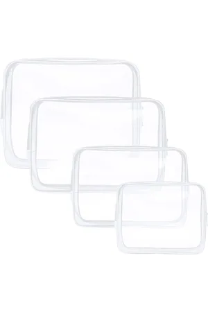 Merkloos Transparante waterdichte toilettas met ritssluiting voor handbagage - voor cosmetica en make-up - voor dames, heren en kinderen - op vakantie
