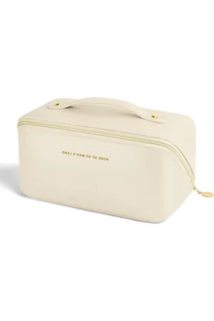 Merkloos Reis make up tas PU-leer - handvat - waterdichte toilettas - organizer - geordend reizen - Moederdag - Verjaardag