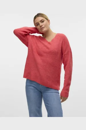 VERO MODA VMCREWLEFILE LS V-NECK BLOUSE NOOS - Dames - Gebreide truien