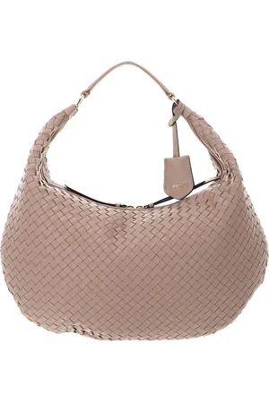 Abro+ Leren Schoudertas Leather Piuma Weaving Hobo Bag Nana Beige