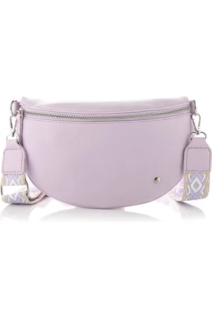 Olivia & Kate Imitatie leren buiktasje cross body tas met afneembare schouderriem met print kleur pastell