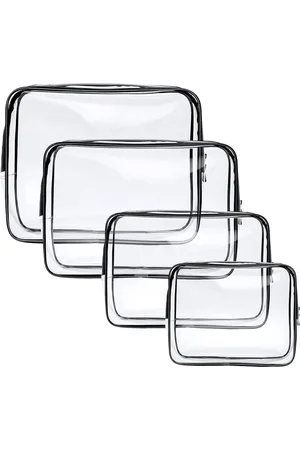 Merkloos Transparante PVC toilettas met ritssluiting - waterdicht - handbagage geschikt - cosmetica en make-up - dames heren kinderen - vakantie strand - douane reistas