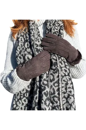 Merkloos Dames handschoenen - S - - warme handschoenen - Leder/wol handschoenen - Gevoerde dames handschoenen - schapenvacht handschoenen
