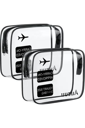 Merkloos Transparante Toilettas PVC Waterdicht - 2 Stuks - Geschikt voor Handbagage - Douane Reistas - Cosmetica en Make-up - Voor Dames, Heren, en Kinderen - Op Vakantie