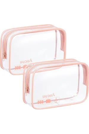 Merkloos Transparante toilettas - 3 stuks - Waterdicht PVC - Geschikt voor handbagage - Douane reistas met ritssluiting - Cosmetica en make-up - Dames, heren en kinderen - Vakantie - Reis accessoire