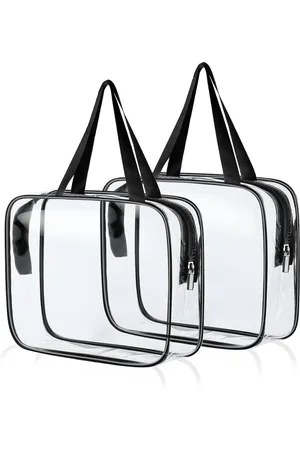 Merkloos Transparante waterdichte pvc toilettas voor handbagage - douane reistas met ritssluiting - multifunctioneel - cosmetica en make-up - dames heren kinderen - Handbagage