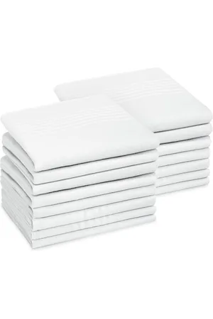 Merkloos Grote Zachte Herenzakdoeken Set van 6 - Premium Katoenen Pochet Zakdoeken - Wit .