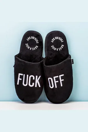 Fisura Fuck Off Sloffen - Zwart